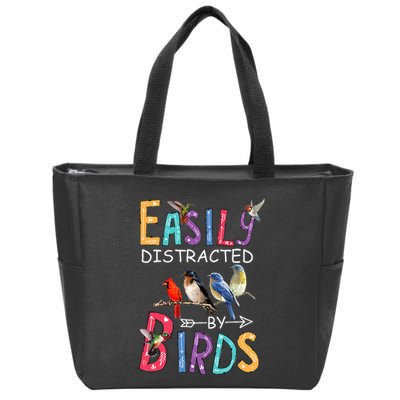 Easily Distracted By Birds Funny Bird Zip Tote Bag