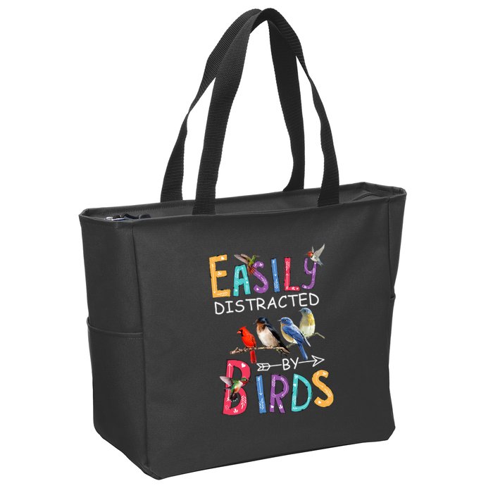 Easily Distracted By Birds Funny Bird Zip Tote Bag