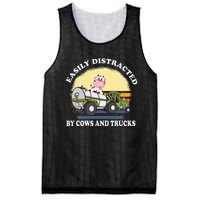 Easily Distracted By Cows And Trucks Funny Cow Farmers Mesh Reversible Basketball Jersey Tank