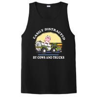 Easily Distracted By Cows And Trucks Funny Cow Farmers PosiCharge Competitor Tank