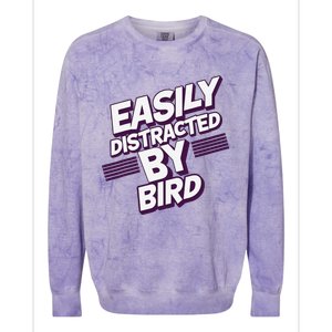 Easily Distracted By Bird Colorblast Crewneck Sweatshirt