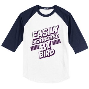 Easily Distracted By Bird Baseball Sleeve Shirt