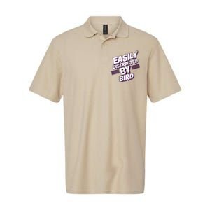 Easily Distracted By Bird Softstyle Adult Sport Polo