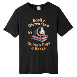 Easily Distracted By Guinea Pigs & Books Funny Guinea Pig Tall Fusion ChromaSoft Performance T-Shirt