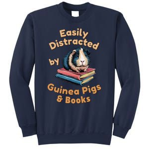 Easily Distracted By Guinea Pigs & Books Funny Guinea Pig Sweatshirt