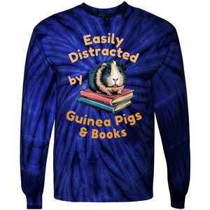 Easily Distracted By Guinea Pigs & Books Funny Guinea Pig Tie-Dye Long Sleeve Shirt