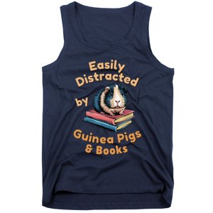 Easily Distracted By Guinea Pigs & Books Funny Guinea Pig Tank Top