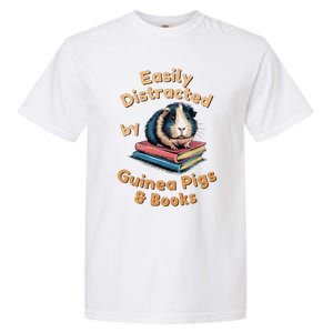 Easily Distracted By Guinea Pigs & Books Funny Guinea Pig Garment-Dyed Heavyweight T-Shirt