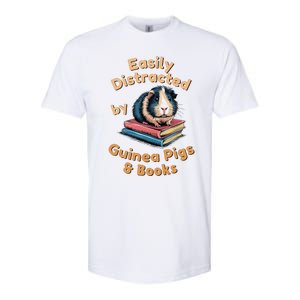 Easily Distracted By Guinea Pigs & Books Funny Guinea Pig Softstyle CVC T-Shirt