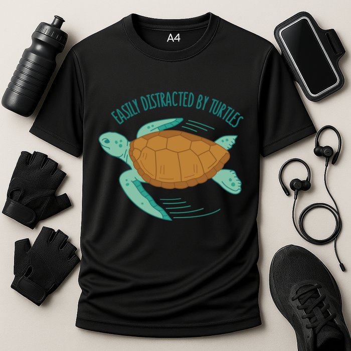 Easily Distracted By Turtles Performance Shirt