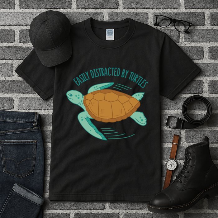 Easily Distracted By Turtles Tall T-Shirt