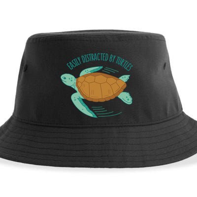 Easily Distracted By Turtles Sustainable Bucket Hat