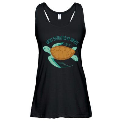 Easily Distracted By Turtles Ladies Essential Flowy Tank