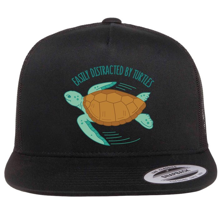 Easily Distracted By Turtles Flatbill Hat