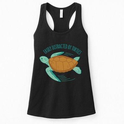Easily Distracted By Turtles Womens Tank Top