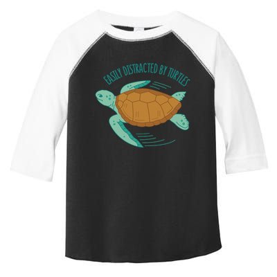 Easily Distracted By Turtles Toddler Fine Jersey T-Shirt
