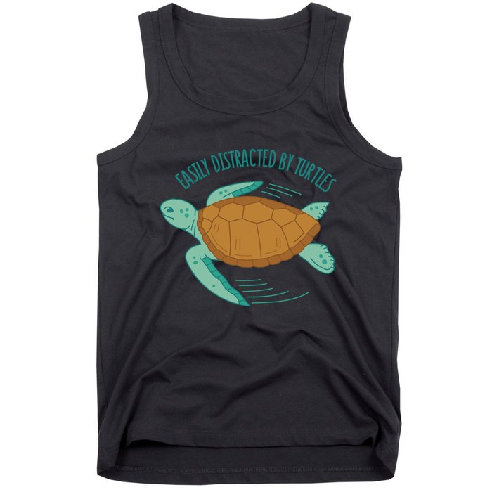 Easily Distracted By Turtles Tank Top