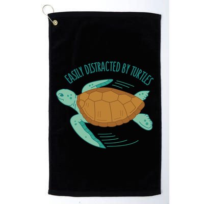 Easily Distracted By Turtles Golf Towel