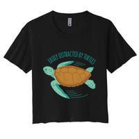 Easily Distracted By Turtles Women's Crop Top Tee