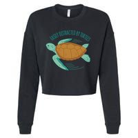Easily Distracted By Turtles Cropped Pullover Crew