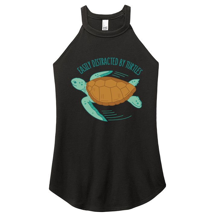 Easily Distracted By Turtles Women's Perfect Tri Rocker Tank