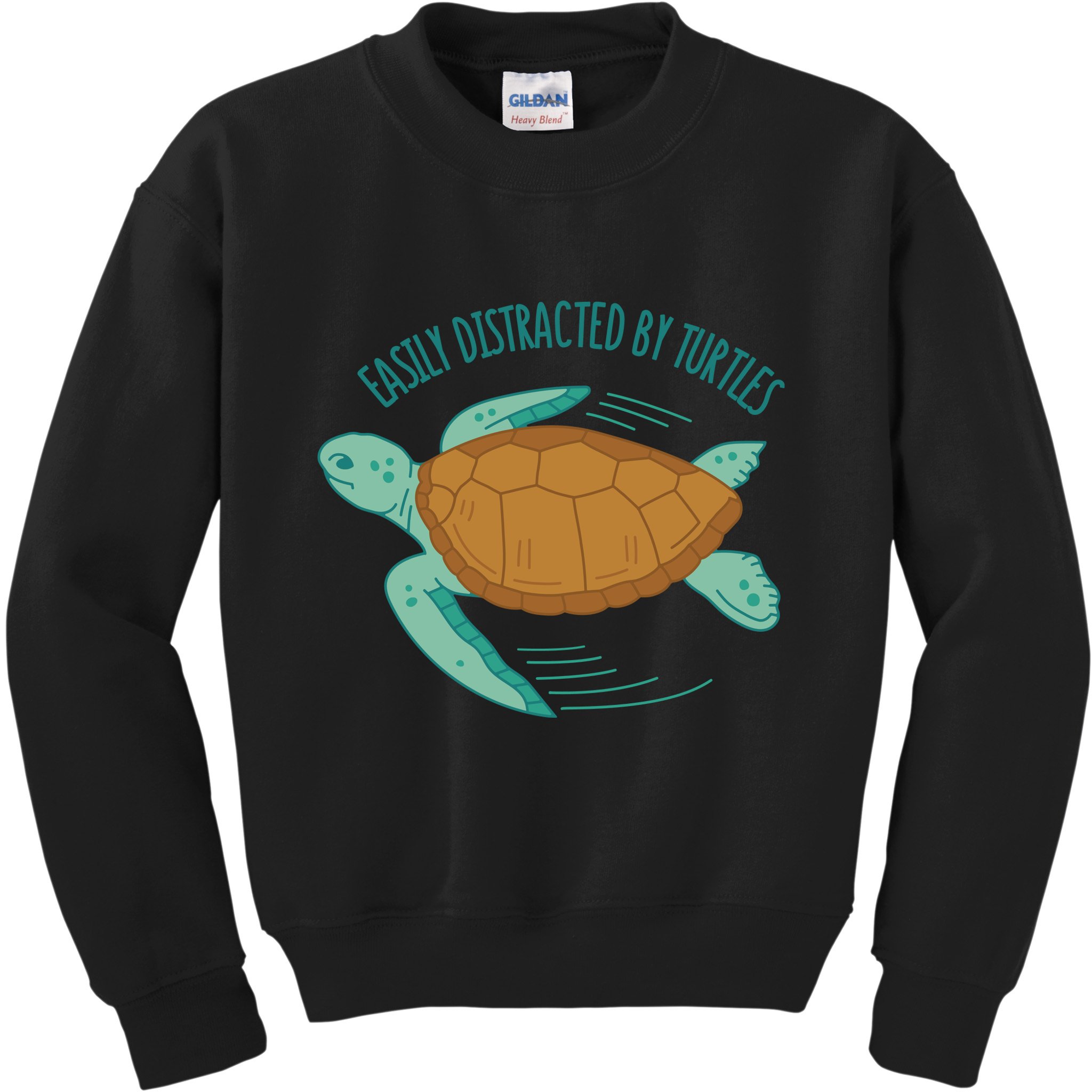 Easily Distracted By Turtles Kids Sweatshirt