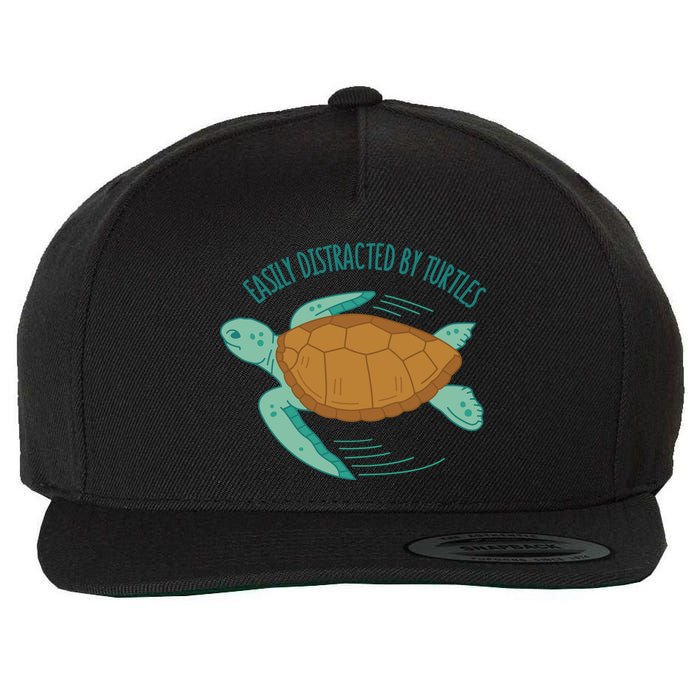 Easily Distracted By Turtles Wool Snapback Cap
