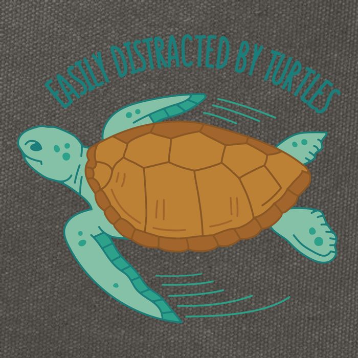 Easily Distracted By Turtles Cotton Canvas Backpack