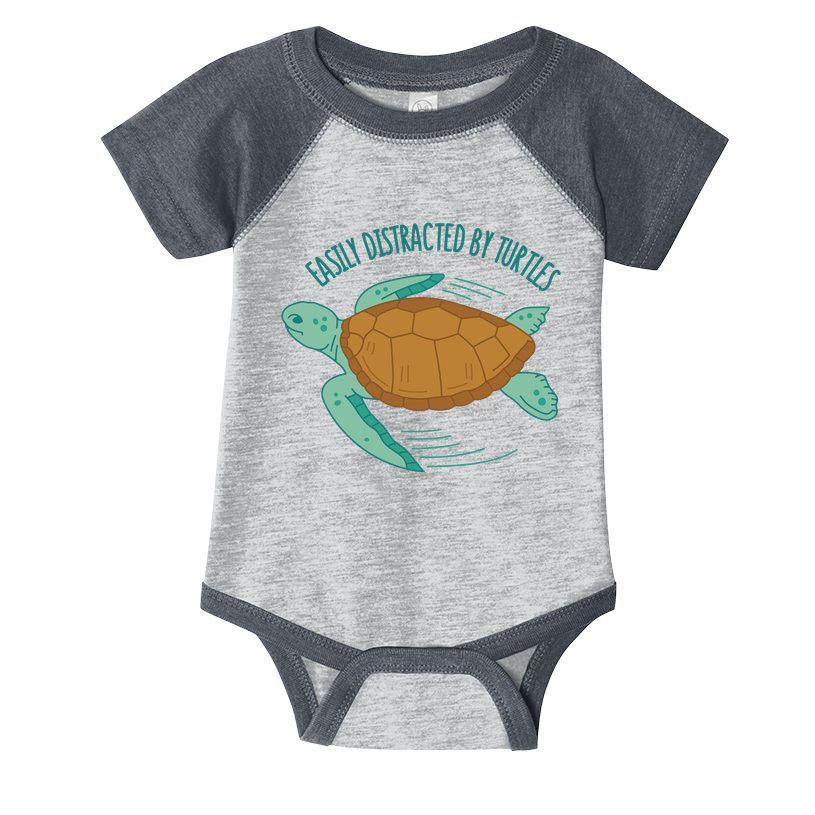 Easily Distracted By Turtles Infant Baby Jersey Bodysuit