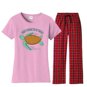 Easily Distracted By Turtles Women's Flannel Pajama Set