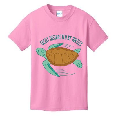 Easily Distracted By Turtles Kids T-Shirt