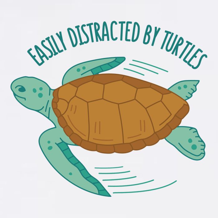Easily Distracted By Turtles Garment-Dyed Sweatshirt