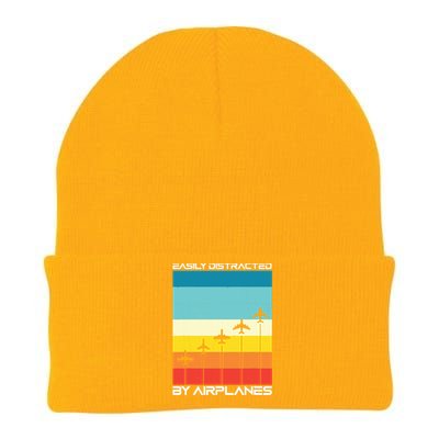 Easily Distracted By Airplanes Airplane Pilot Aircraft Knit Cap Winter Beanie