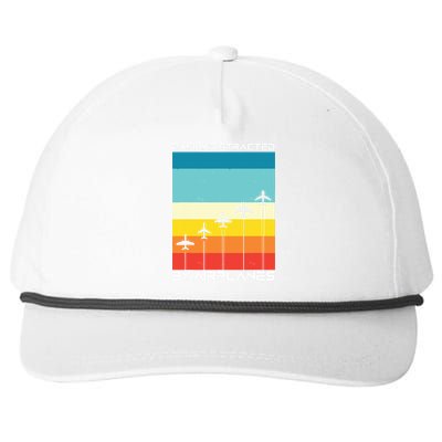 Easily Distracted By Airplanes Airplane Pilot Aircraft Snapback Five-Panel Rope Hat