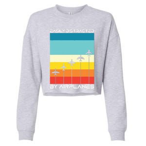 Easily Distracted By Airplanes Airplane Pilot Aircraft Cropped Pullover Crew