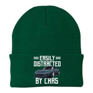 Easily Distracted By Cars Racing Cars Fans Present Knit Cap Winter Beanie