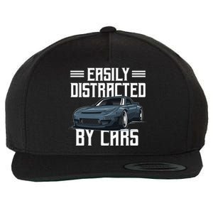 Easily Distracted By Cars Racing Cars Fans Present Wool Snapback Cap