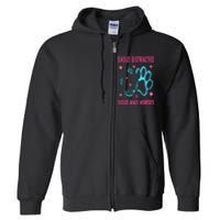 Easily Distracted By Dogs And Horses Funny Farm Animal Lover Full Zip Hoodie