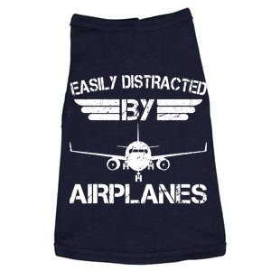 Easily Distracted By Airplanes Aviation Pilot Airplane Lover Doggie Tank