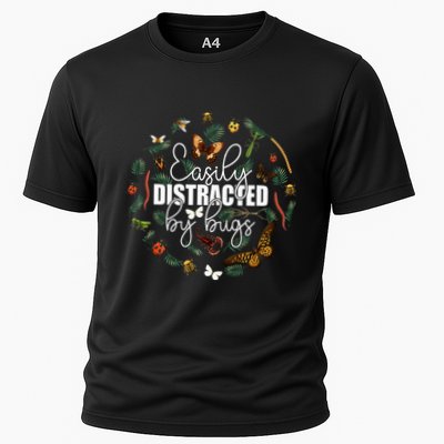 Easily Distracted By Bugs Funny Bug Insects Science Cooling Performance Crew T-Shirt