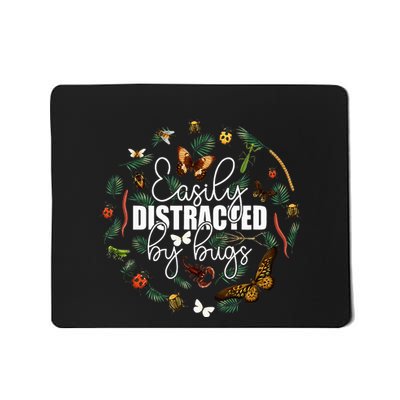 Easily Distracted By Bugs Funny Bug Insects Science Mousepad