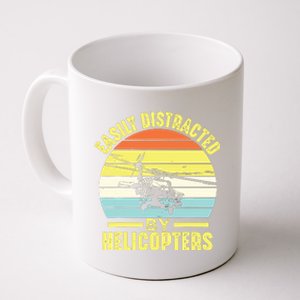 Easily Distracted By Helicopters Funny Helicopter Pilot Gift Coffee Mug