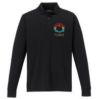 Easily Distracted By Turkeys Performance Long Sleeve Polo