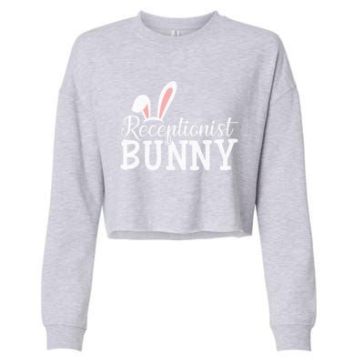 Easter Day Bunny Easter Costume Matching Receptionist Bunny Cool Gift Cropped Pullover Crew