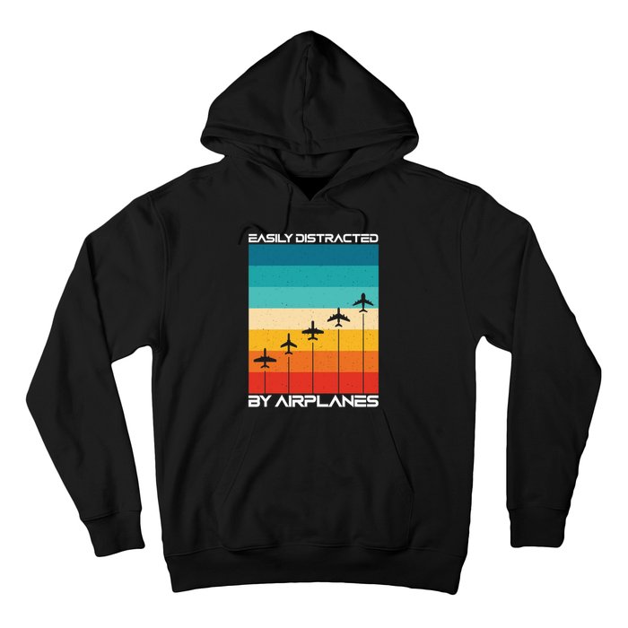 Easily Distracted By Airplanes, Airplane Pilot Aircraft Hoodie