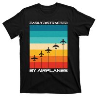 Easily Distracted By Airplanes, Airplane Pilot Aircraft T-Shirt