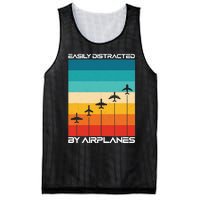 Easily Distracted By Airplanes, Airplane Pilot Aircraft Mesh Reversible Basketball Jersey Tank