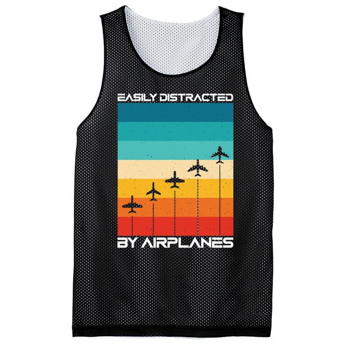 Easily Distracted By Airplanes, Airplane Pilot Aircraft Mesh Reversible Basketball Jersey Tank