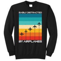 Easily Distracted By Airplanes, Airplane Pilot Aircraft Tall Sweatshirt