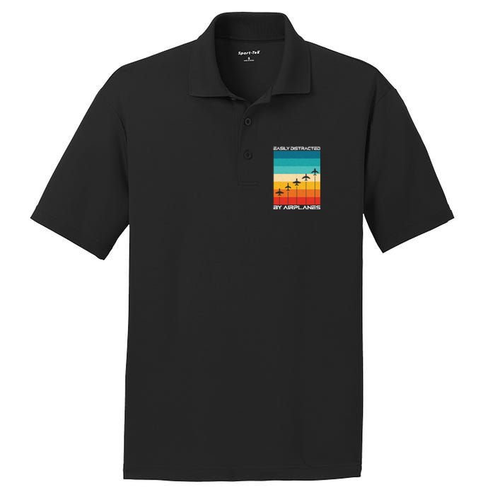 Easily Distracted By Airplanes, Airplane Pilot Aircraft PosiCharge RacerMesh Polo